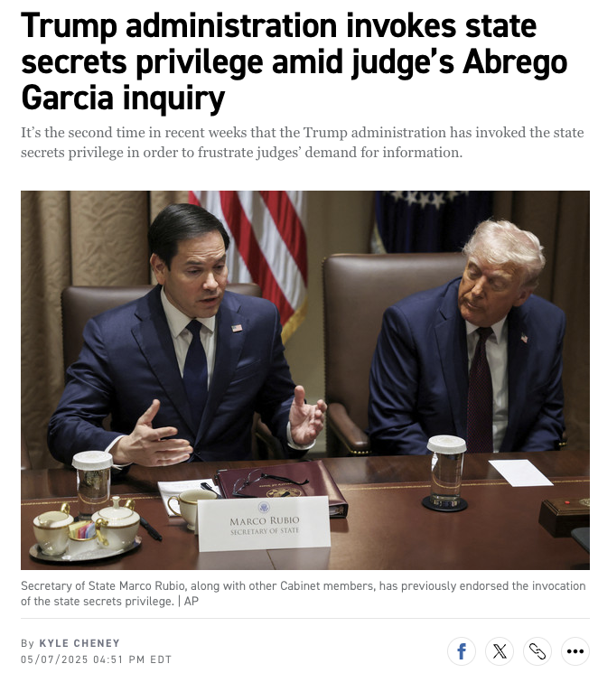 Trump administration invokes state secrets privilege in Kilmar Ábrego García case