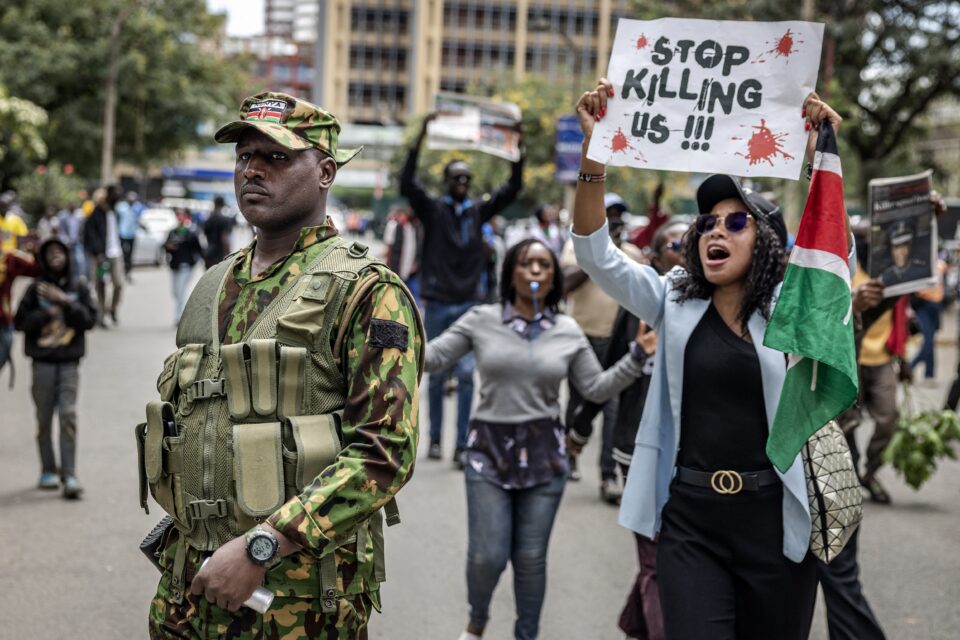 Kenyan police officer arrested amid protests over death in custody